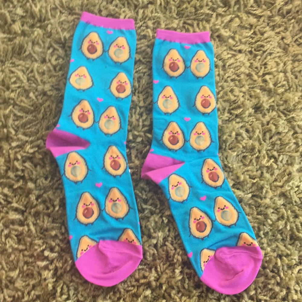 🆕🧦 Avocado Print Teal Socks - You Guac My World
